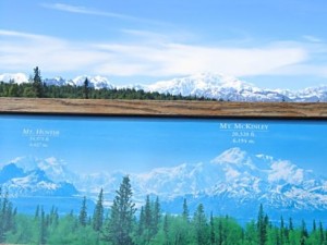 The deck of our lodge was perfect for a double, informative view of Mt. Mckinley