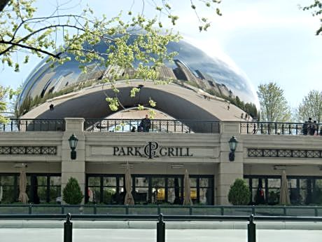 The Park Grill in Millennium Park is a rink-side seat to ice skating in winter and strollers in the park the other seasons.