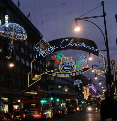Oxford Street during the holidays (photo take a few years ago).
