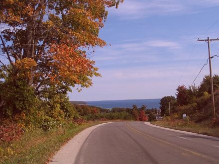 Over every hill is another spectacular view when hiking or driving Old Mission Peninsula at Traverse City.