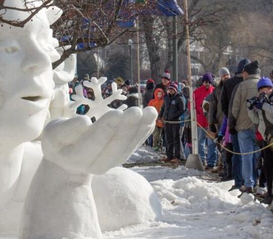 Snow Sculpting Championship, in Lake Geneva, WI. (Chamber of Commerce photo 2019)