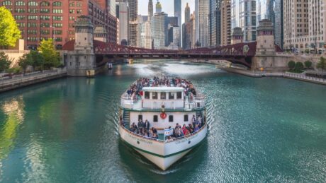 Chicago is still doing its river cruises but tickets go fast because of limited seating during the pandemic. (Chicago Architecture Foundation photo)