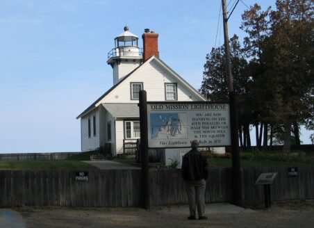 Old Mission Lighthouse is on the 45th parallel. (J Jacobs photo)