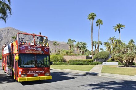 Bus tour during Modernism week. (Photo by David A. Lee)